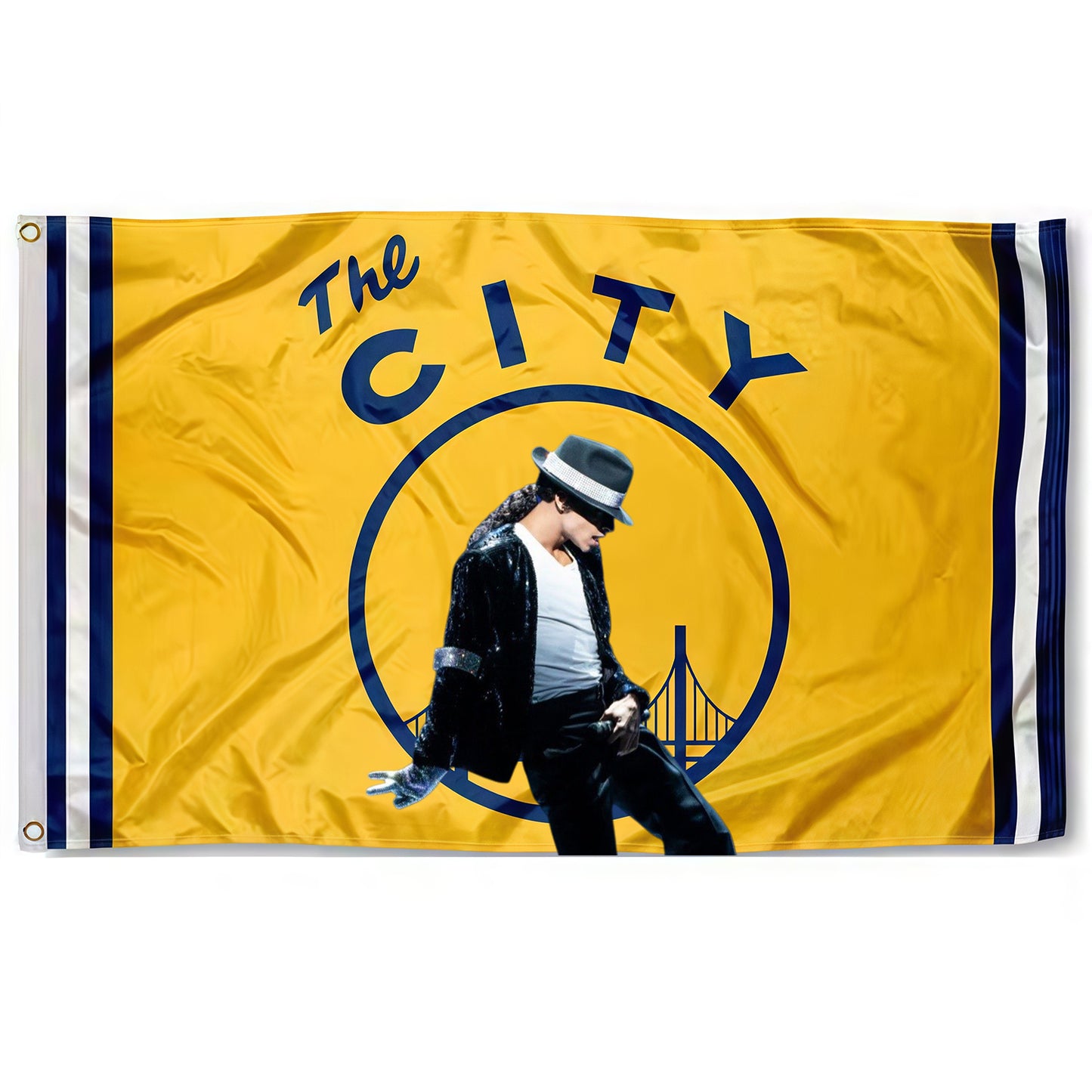 Michael Jackson X Golden State Warriors Yellow Flag Custom Image