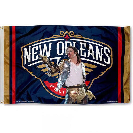 Michael Jackson X New Orleans Pelicans Classic Flag Custom Image