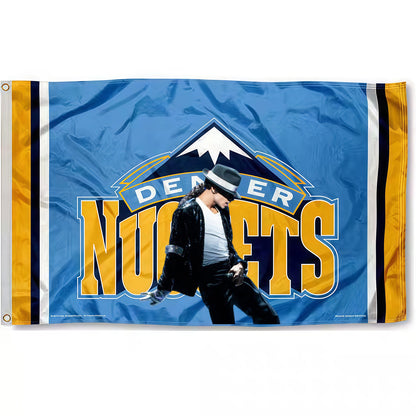 Michael Jackson X Denver Nuggets Blue Flag Custom Image