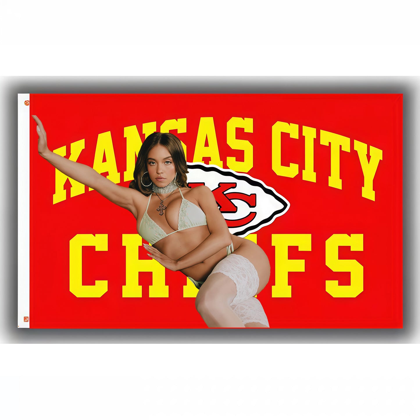 Sydney Sweeney X Kansas City Chiefs Orange Flag Custom Image
