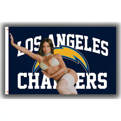 Sydney Sweeney X Los Angeles Chargers Classic Flag Custom Image