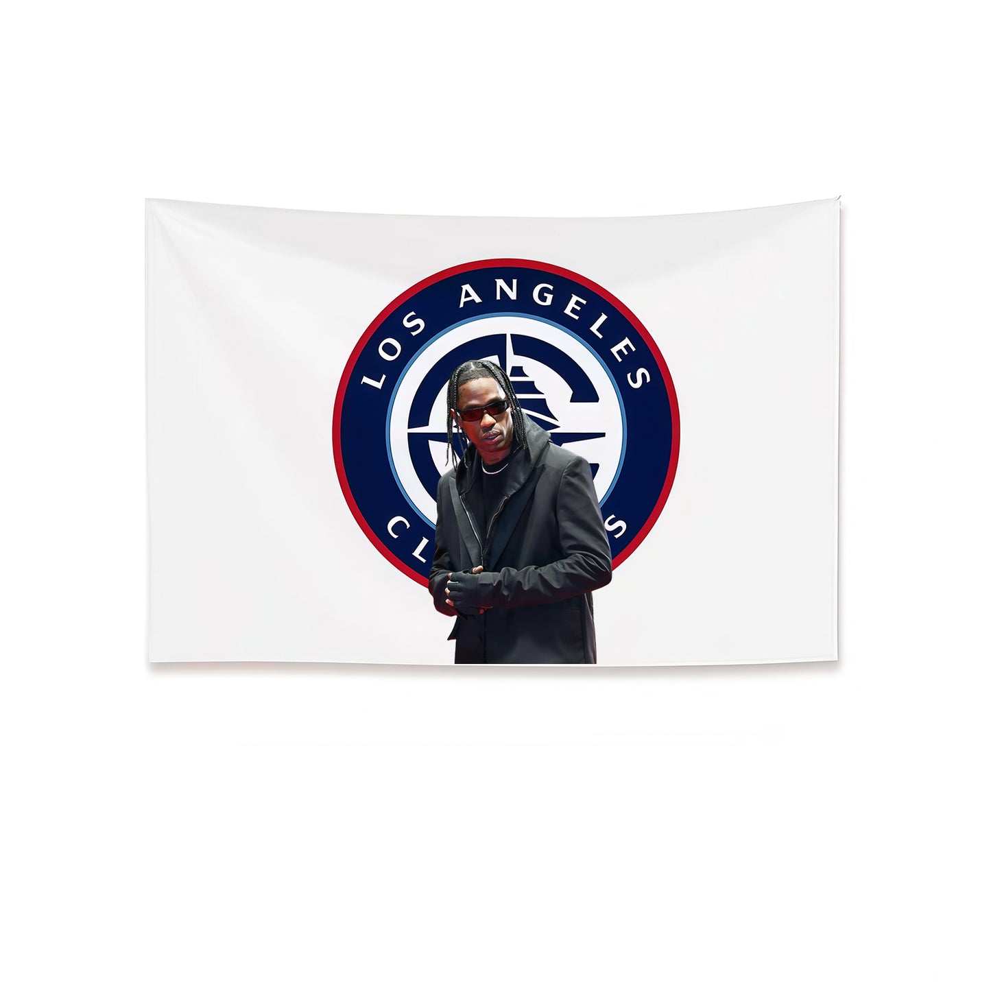 Travis Scott X Los Angeles Clippers White Flag Custom Image
