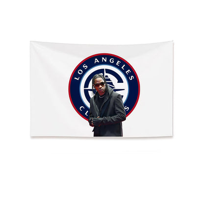 Travis Scott X Los Angeles Clippers White Flag Custom Image
