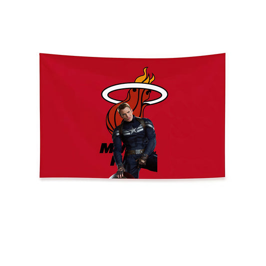 Captain America X Miami Heat Red Flag Custom Image