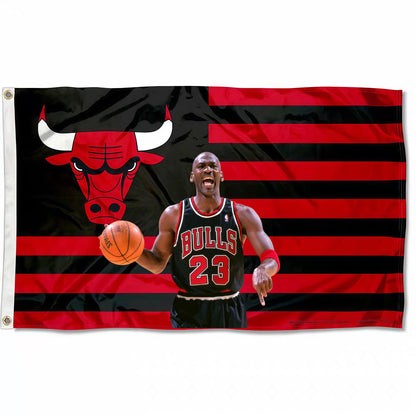Michael Jordan X Chicago Bulls Interstices Flag Custom Image