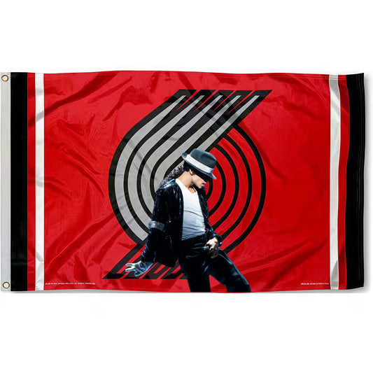 Michael Jackson X Portland Trail Blazers Classic Flag Custom Image