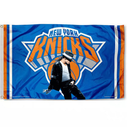 Michael Jackson X New York Knicks Blue Flag Custom Image