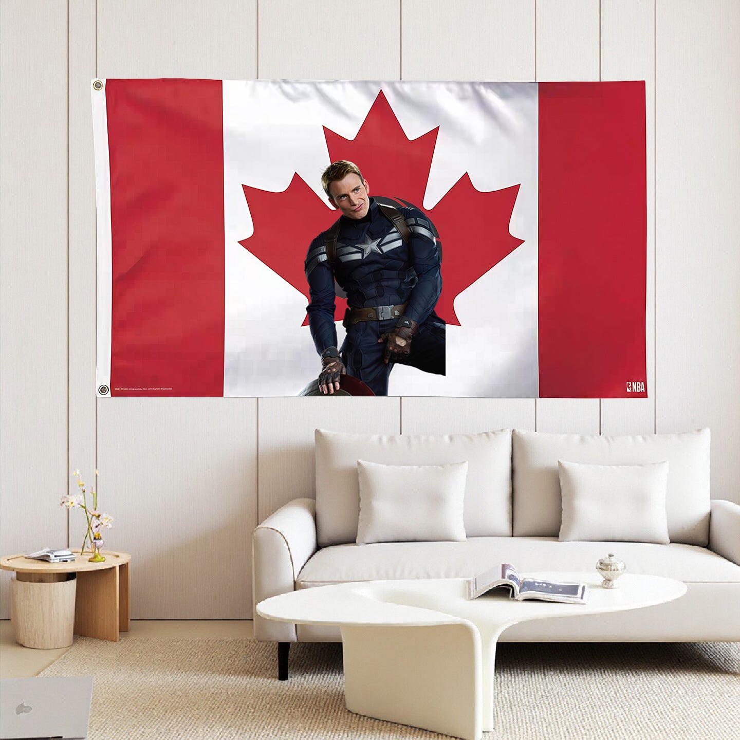Captain America X Toronto Raptors Maple Flag Custom Image