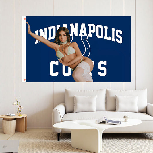 Sydney Sweeney X Indianapolis Colts Blue Flag Custom Image