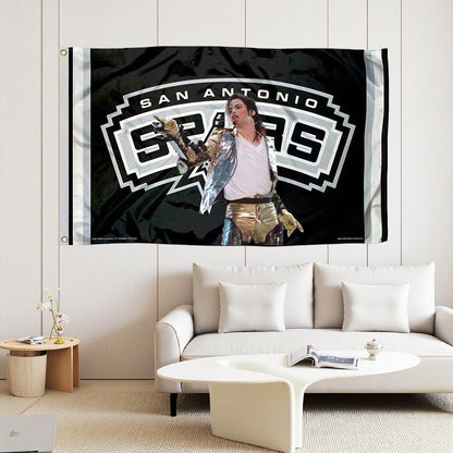 San Antonio Spurs Black Flag Custom Image