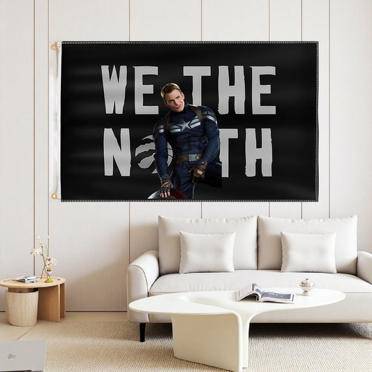 Captain America X Toronto Raptors Slogan Flag Custom Image