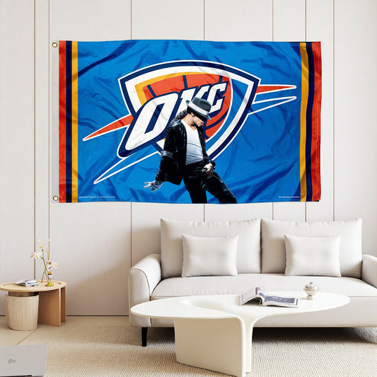 Michael Jackson X Oklahoma City Thunder Flag Custom Image