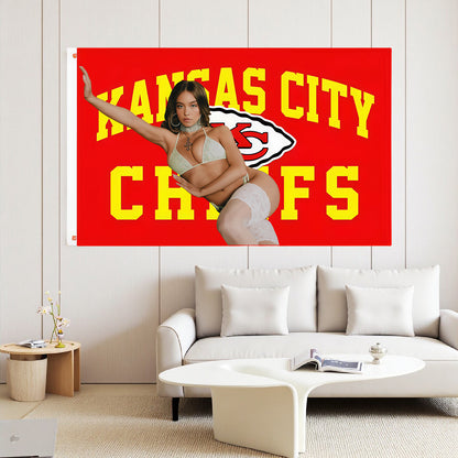 Sydney Sweeney X Kansas City Chiefs Orange Flag Custom Image