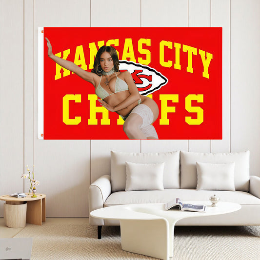Sydney Sweeney X Kansas City Chiefs Orange Flag Custom Image
