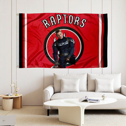 Captain America X Toronto Raptors Red Flag Custom Image