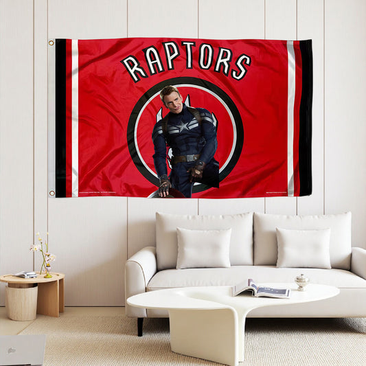 Captain America X Toronto Raptors Red Flag Custom Image