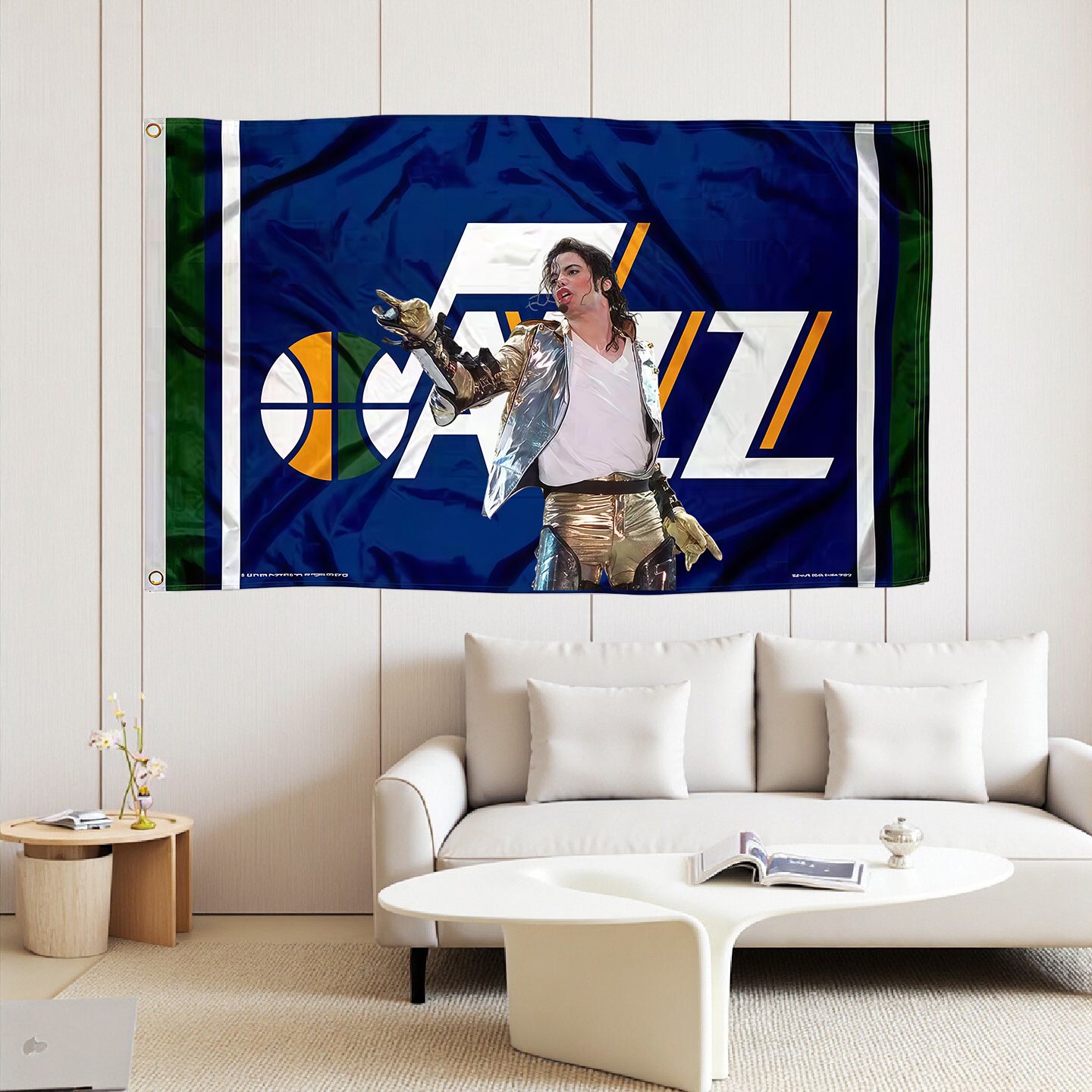Michael Jackson X Utah Jazz Blue Flag Custom Image