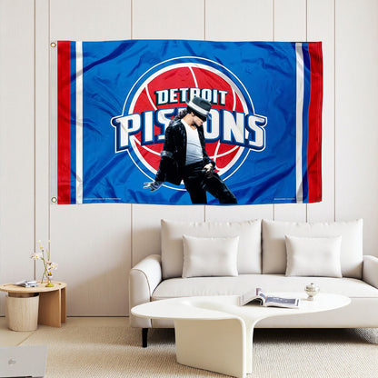 Detroit Pistons Blue Flag Custom Image