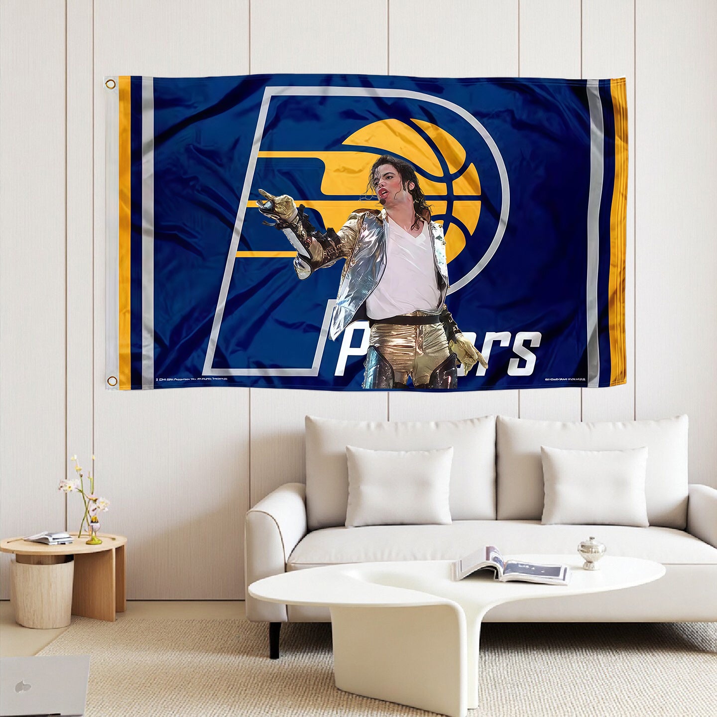 Michael Jackson X Indiana Pacers Blue Flag Custom Image