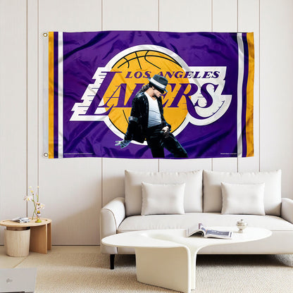 Michael Jackson X Los Angeles Lakers Classic Flag Custom Image