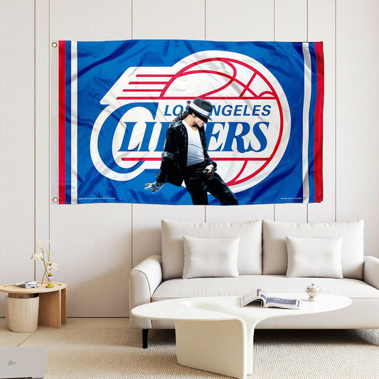 Michael Jackson X Los Angeles Clippers Blue Flag Custom Image