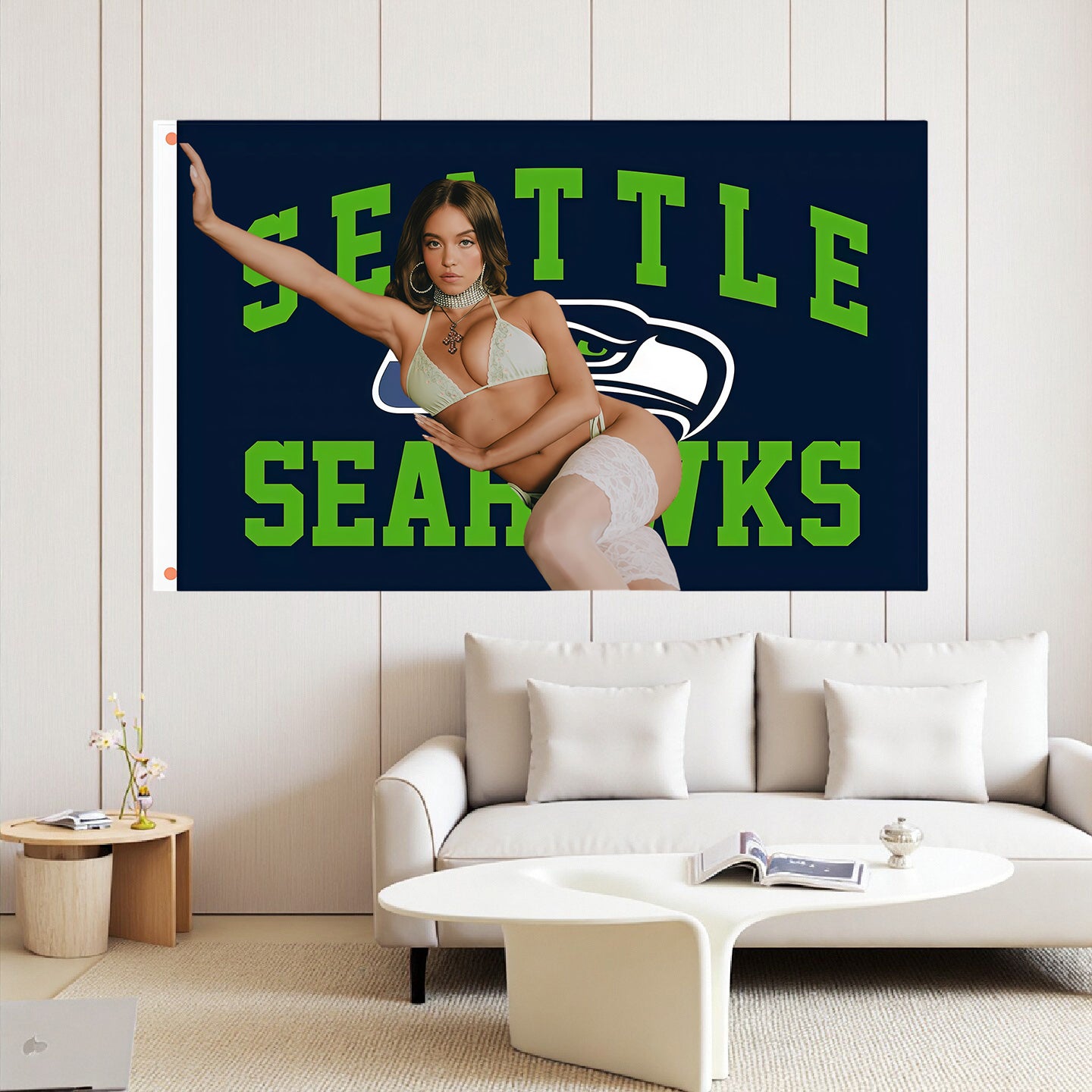 Sydney Sweeney X Seattle Seahawks Classic Flag Custom Image