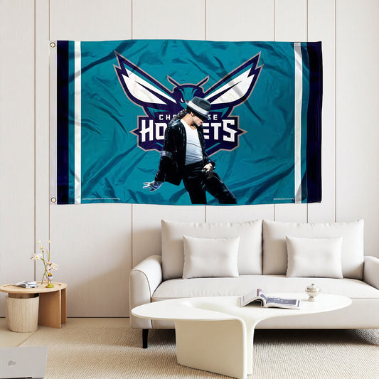 Michael Jackson X Charlotte Hornets Classic Flag Custom Image