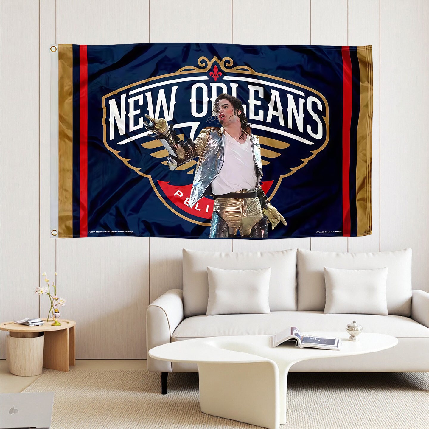 Michael Jackson X New Orleans Pelicans Classic Flag Custom Image