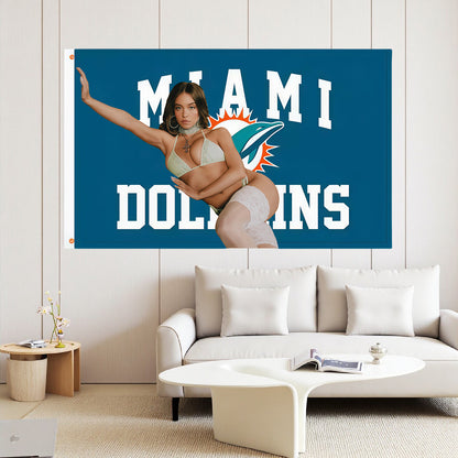 Miami Dolphins Classic Flag Custom Image