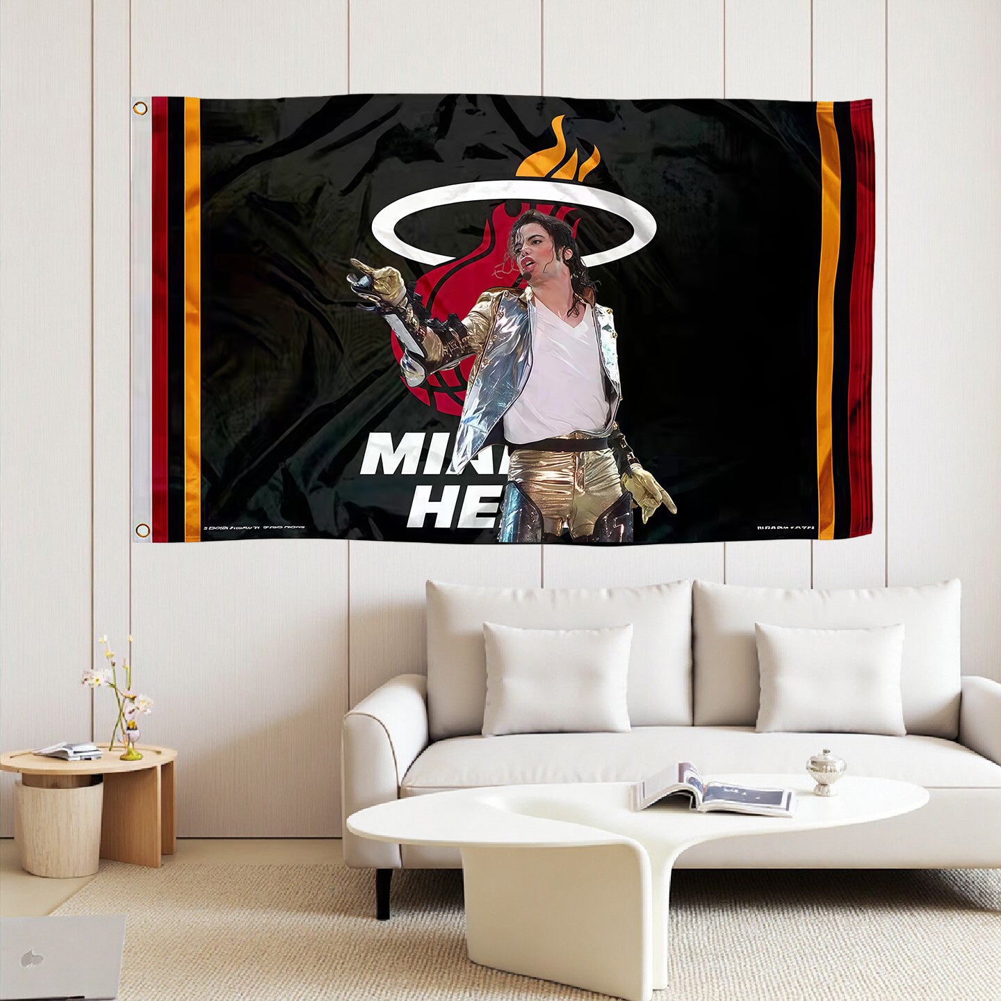 Michael Jackson X Miami Heat Black Flag Custom Image