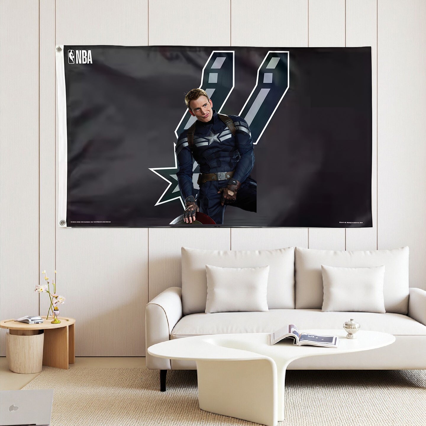 Captain America X San Antonio Spurs Classic Flag Custom Image