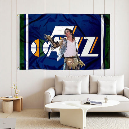 Utah Jazz Blue Flag Custom Image