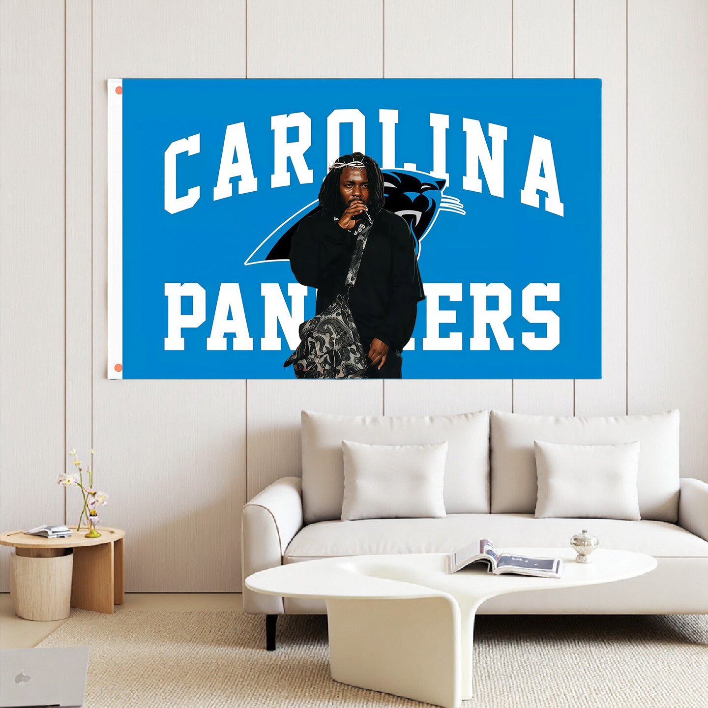 Kendrick Lamar X Carolina Panthers Blue Flag Custom Image