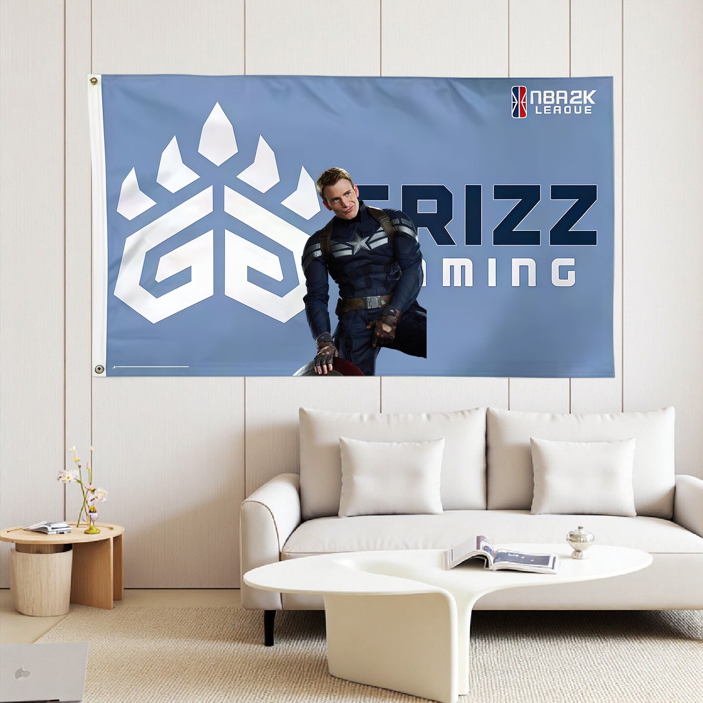 Captain America X Memphis Grizzlies Classic Flag Custom Image