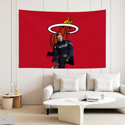 Captain America X Miami Heat Red Flag Custom Image