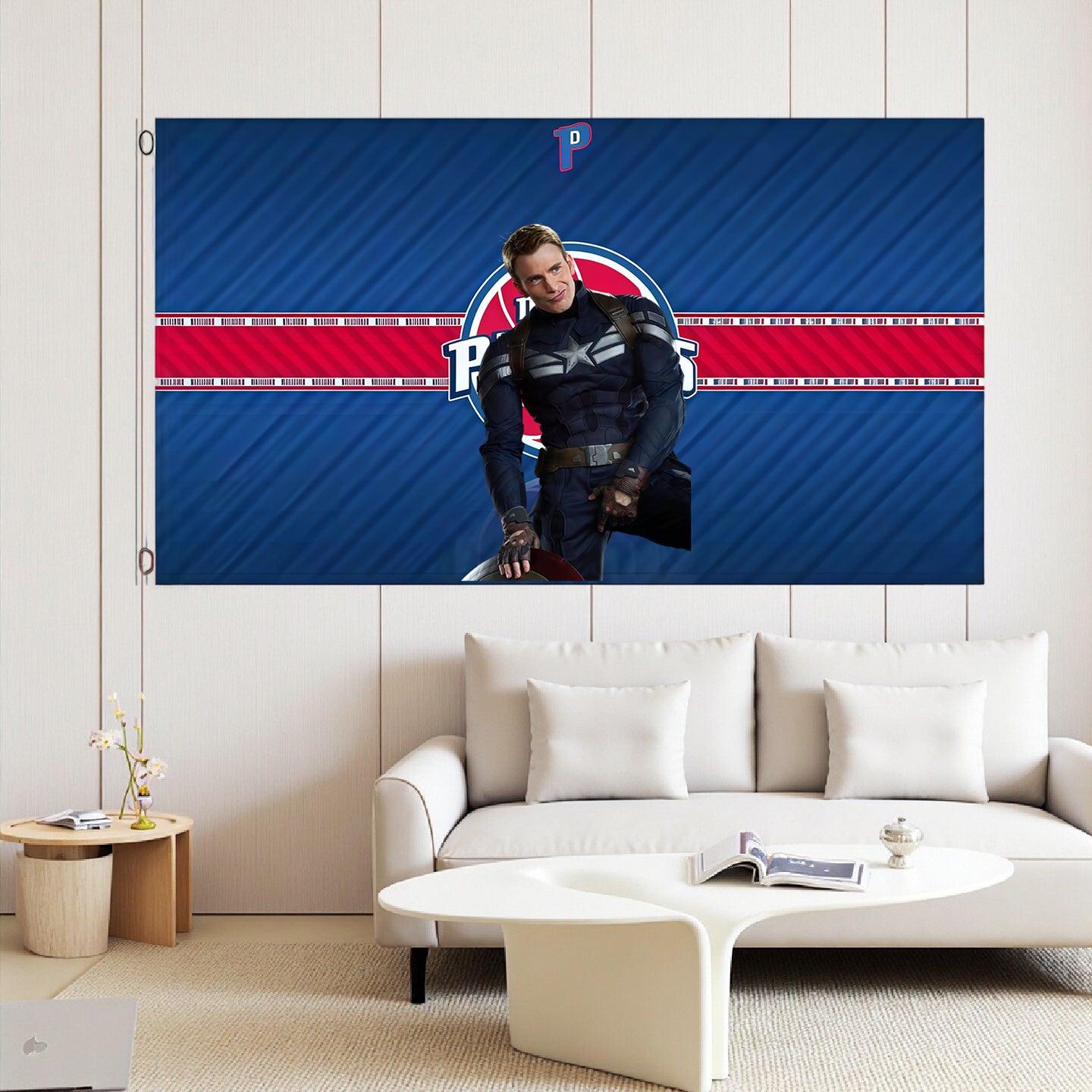 Detroit Pistons Retro Flag Custom Image