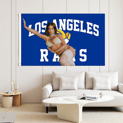 Sydney Sweeney X Los Angeles Rams Blue Flag Custom Image