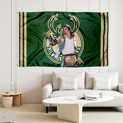 Milwaukee Bucks Green Flag Custom Image