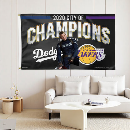 Los Angeles Lakers Black Flag Custom Image