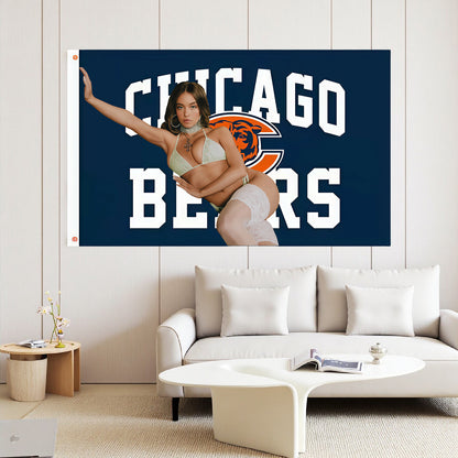 Sydney Sweeney X Chicago Bears Classic Flag Custom Image