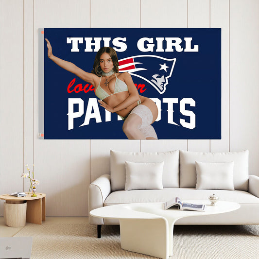 Sydney Sweeney X New England Patriots This Girl Flag Custom Image