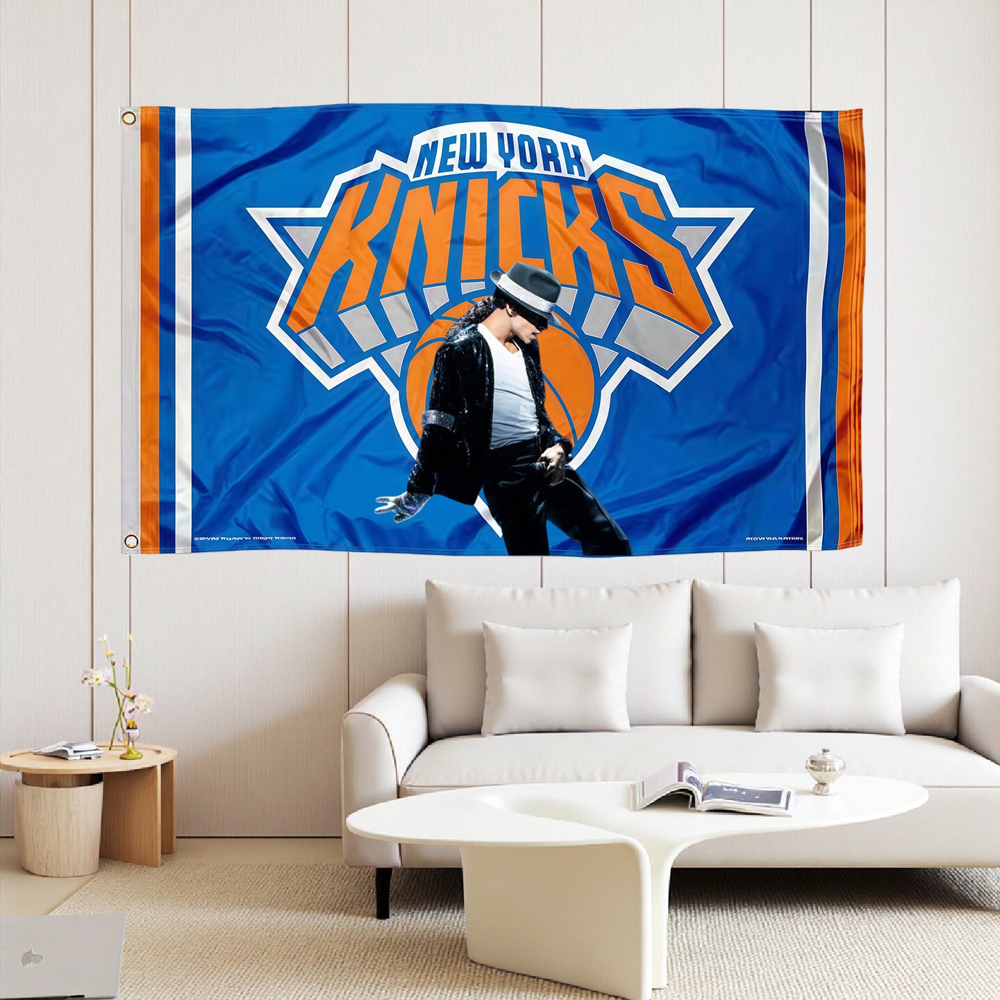 Michael Jackson X New York Knicks Blue Flag Custom Image