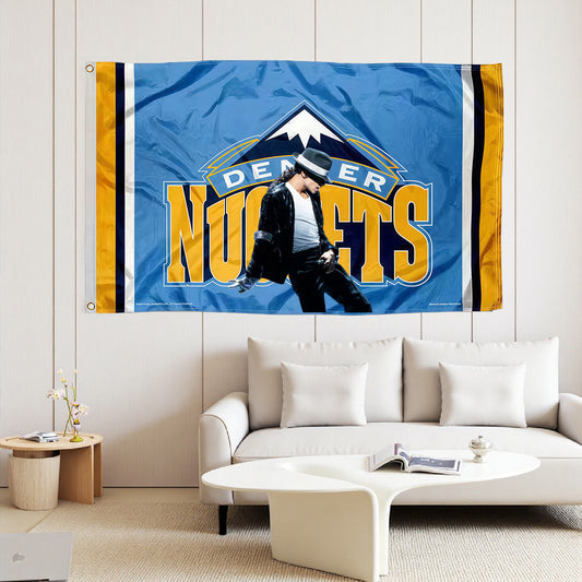 Michael Jackson X Denver Nuggets Blue Flag Custom Image