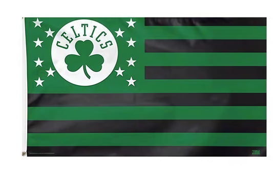 Boston Celtics Logo Stripe Flag Custom Image