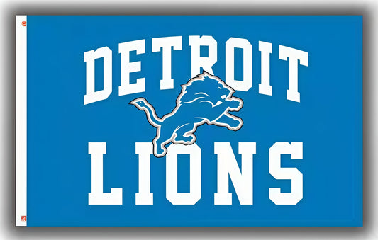 Detroit Lions Blue Flag Custom Image
