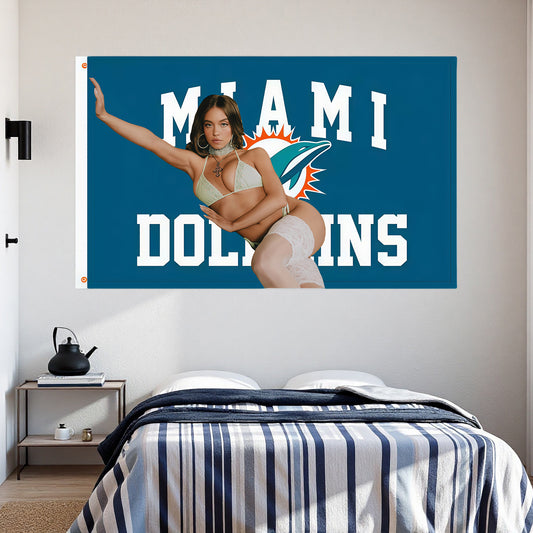Sydney Sweeney X Miami Dolphins Classic Flag Custom Image