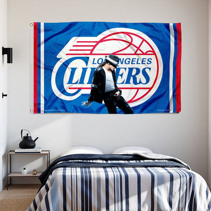 Michael Jackson X Los Angeles Clippers Blue Flag Custom Image