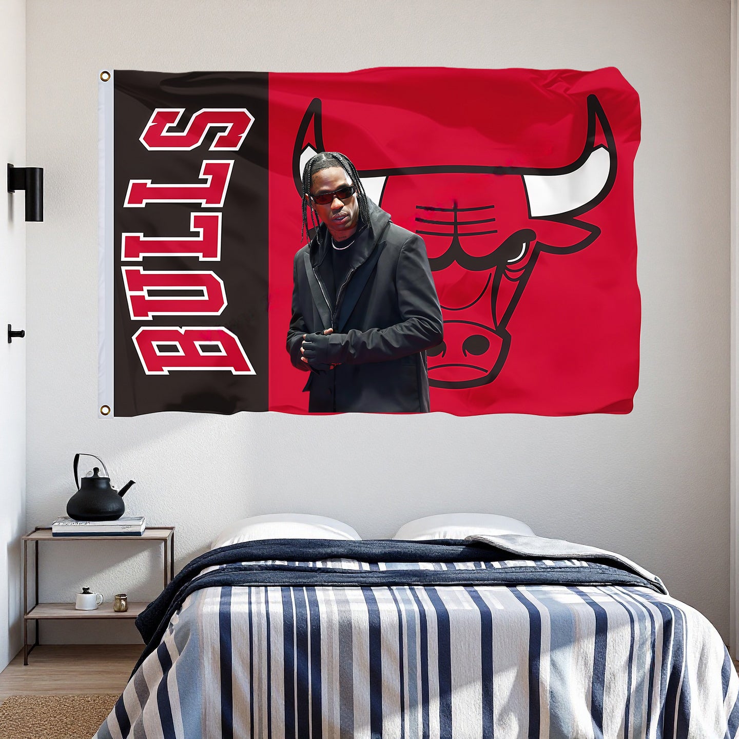 Travis Scott X Chicago Bulls Original Flag Custom Image