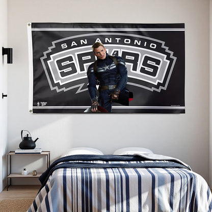 San Antonio Spurs Retro Flag Custom Image