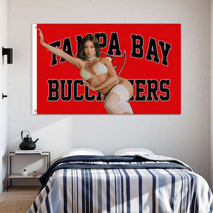 Sydney Sweeney X Tampa Bay Buccaneers Red Flag Custom Image